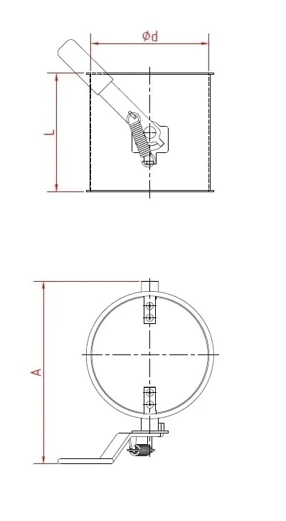 Droselinė sklendė be tarpinės d120/1,5mm, rankinė, dažyta