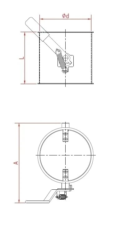 Droselinė sklendė be tarpinės d120/1,5mm, rankinė, dažyta