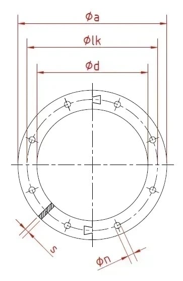 Flanšas teleskopiniam vamzdžiui d140mm/6mm, dažytas