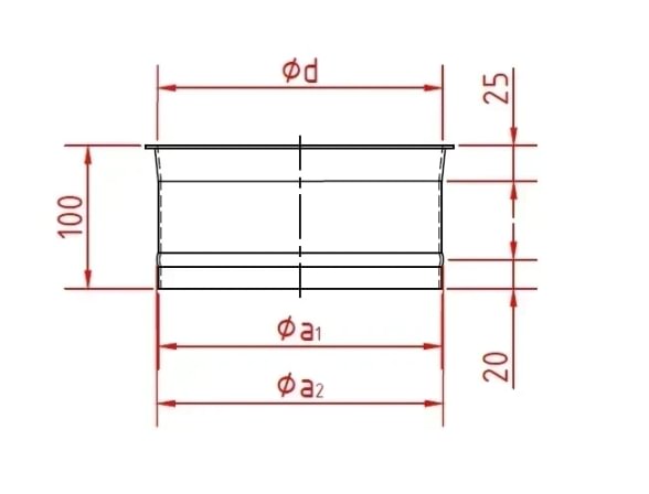 Jungtis žarnos d80/1,5mm, dažyta