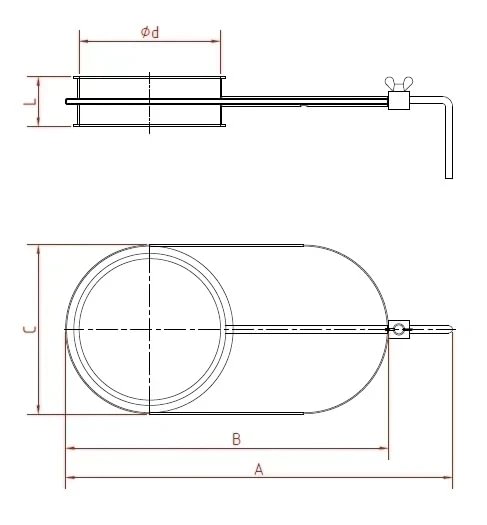 Sklendė oro reguliavimo d250/1,5mm, nerūdijančio plieno