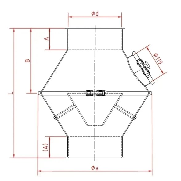 Stabdis srauto d350/2mm, nerūdijančio plieno