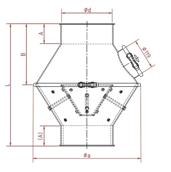 Stabdis srauto su apsauga d120/2mm, cinkuotas