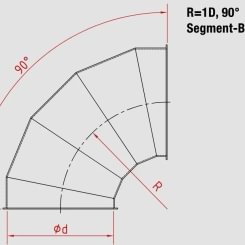 Alkūnė  d400/ 2mm/ 90 laips. R=1D, cink.