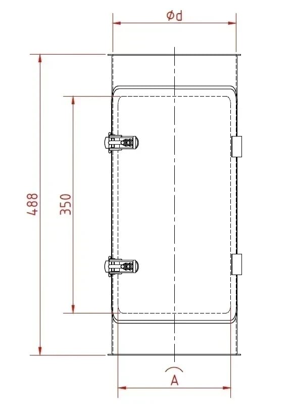 Vamzdis išvalymui d175/2mm, 488mm ilgio, dažytas