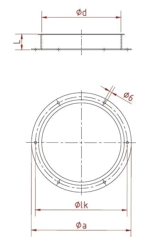 Jungtis su flanšu d120mm/2mm, dažyta