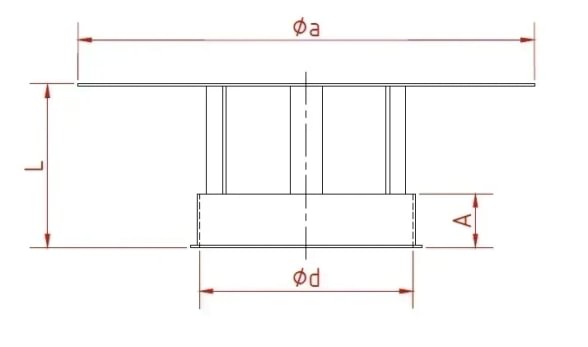 Vamzdžio stogelis d160/1,5mm, nerūdijančio plieno