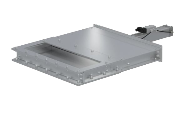 Sklendė po transporteriu pneumatinė d150mm, nerūdijančio plieno