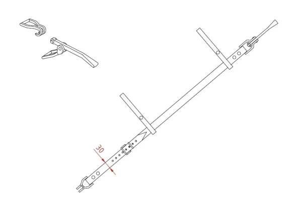 Užspaudėjas maišui odinis 350-600