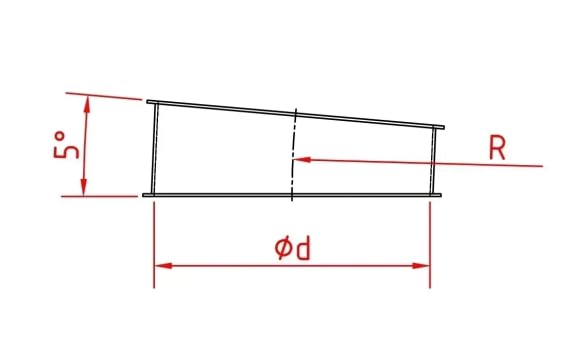 Alkūnė  d350/ 2mm/ 5 laips. R=1D