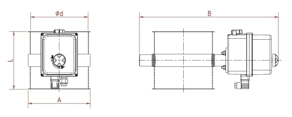 Vožtuvas uždarymo su tarpine d100/2mm, 230V, nerūdijančio plieno