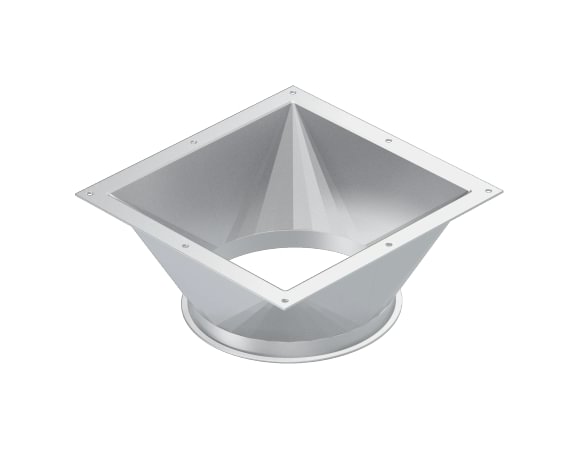 Perėjimas iš kvadrato į apvalų d100/2mm, cinkuotas