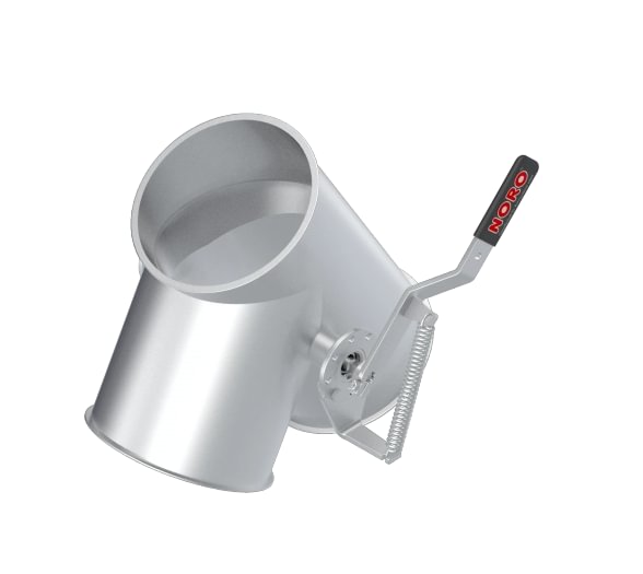 Skirstytuvas dviejų krypčių asimetrinis rankinis d120mm/2mm, 60°, cinkuotas