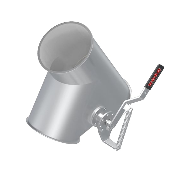 Skirstytuvas dviejų krypčių asimetrinis rankinis d100/2mm, 45°, cinkuotas