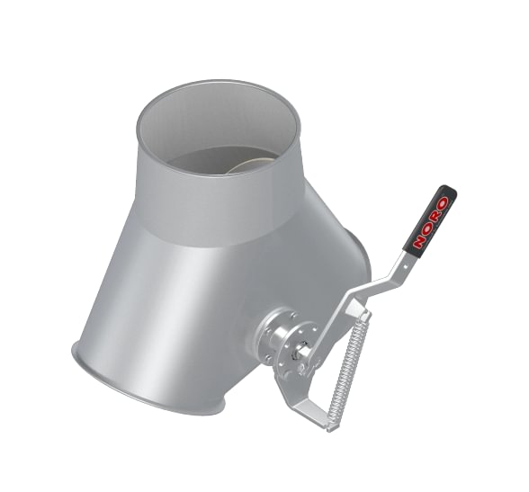 Skirstytuvas dviejų krypčių simetrinis rankinis d100/2mm, 45°, nerūdijančio plieno