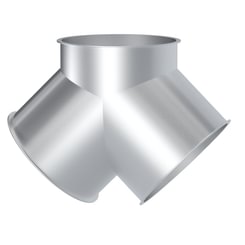 Trišakis simetrinis d100/100/100/1,5mm, 90°, dažytas