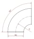 Alkūnė d100mm/1,5mm/90°, R=1D, cinkuota