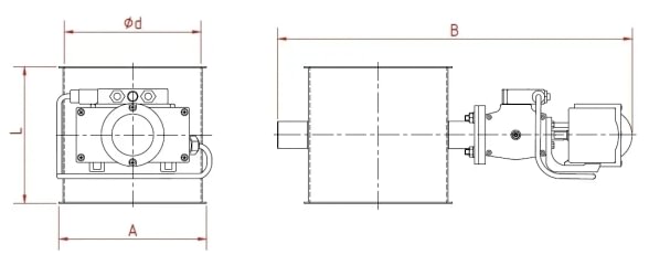 Vožtuvas uždarymo be tarpinės d80/1,5mm, El. 24V, nerūdijančio plieno