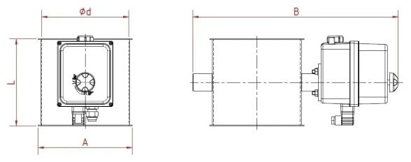 Vožtuvas uždarymo be tarpinės d100/1,5mm, El. 220V, dažytas
