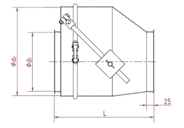 Atbulinis vožtuvas d200/2mm, nerūdijančio plieno