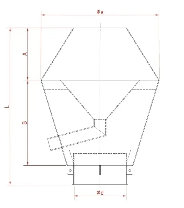 Gaubtas nukreipiamasis d100mm/2mm, nerūdijančio plieno