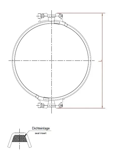 Sąvarža su hermetiku d100mm/1,5mm, cinkuota