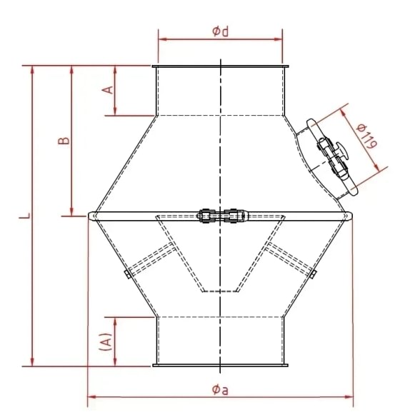 Stabdis srauto d200/2mm, nerūdijančio plieno