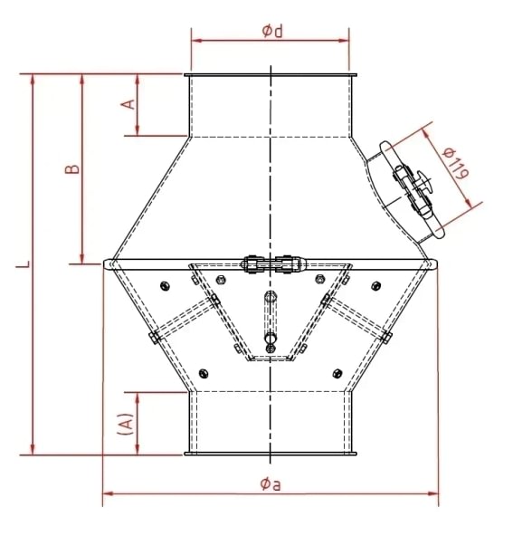 Stabdis srauto su apsauga d150/2mm, cinkuotas