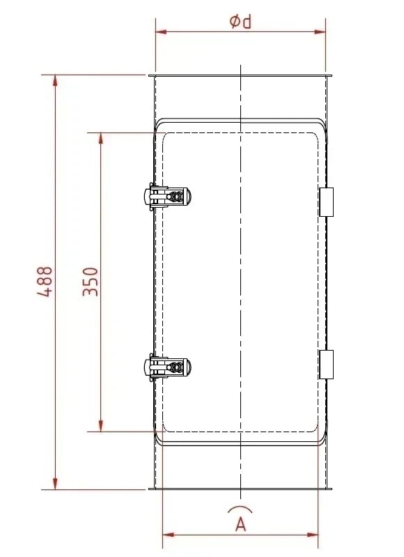 Vamzdis išvalymui d175/2mm, 488mm ilgio, cinkuotas