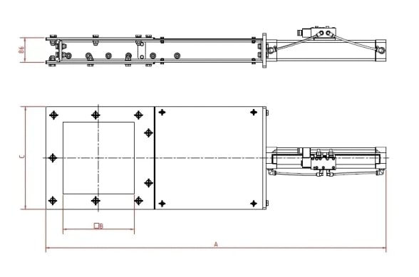 Sklendė po bokštu pneumatinė d175mm, dažyta