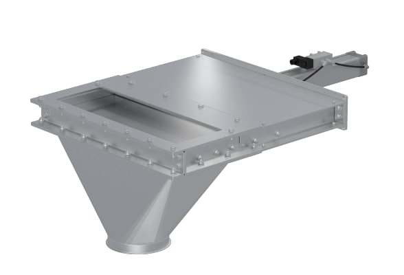 Sklendė po transporteriu pneumatinė d150mm, dažyta